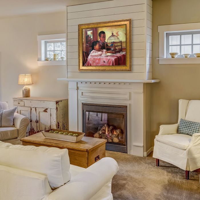 Watching the Bluejay Pre-Framed - Versailles Gold King Frame 20" X 24"