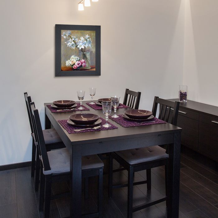 Roses and Lilies Pre-Framed - Java Bean Frame 20" X 24"