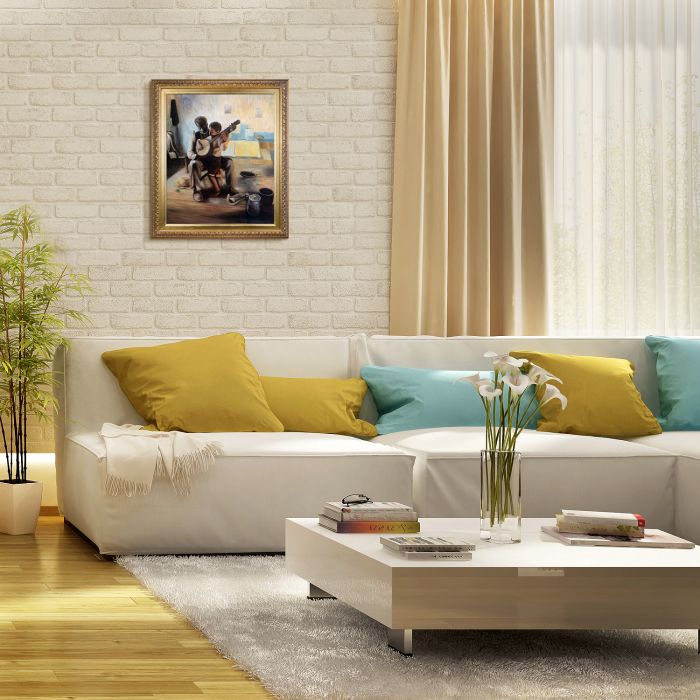 The Banjo Lesson Pre-Framed - Elegant Gold Frame 20"X24"