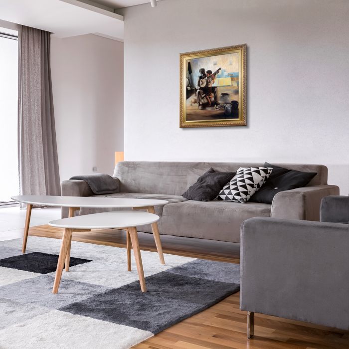 The Banjo Lesson Pre-Framed - Elegant Gold Frame 20"X24"