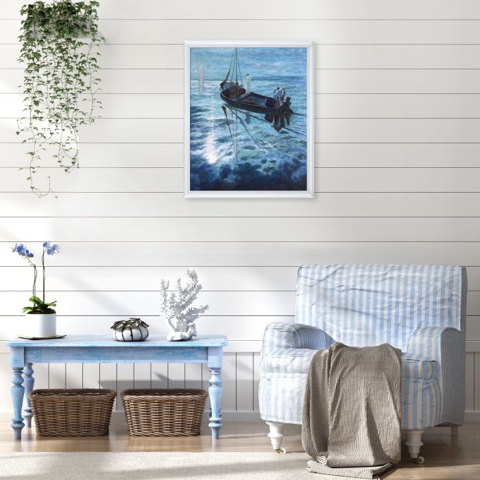 The Disciples See Christ Walking on the Water Pre-Framed - Moderne Blanc Frame 20" X 24"