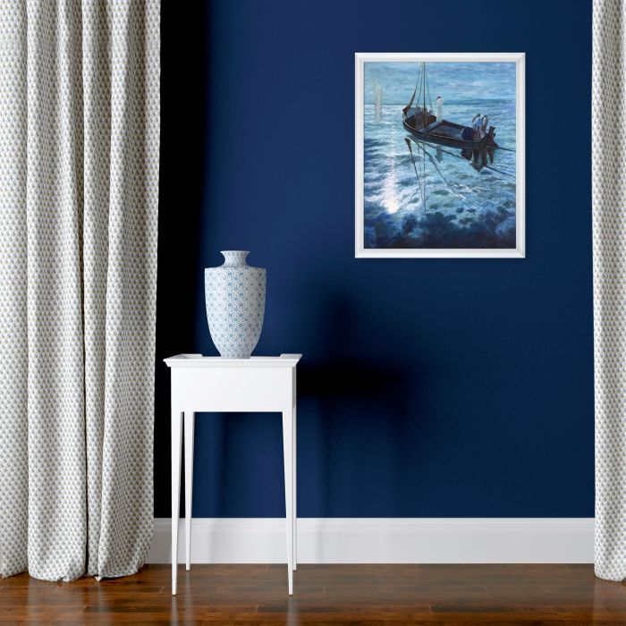 The Disciples See Christ Walking on the Water Pre-Framed - Moderne Blanc Frame 20" X 24"