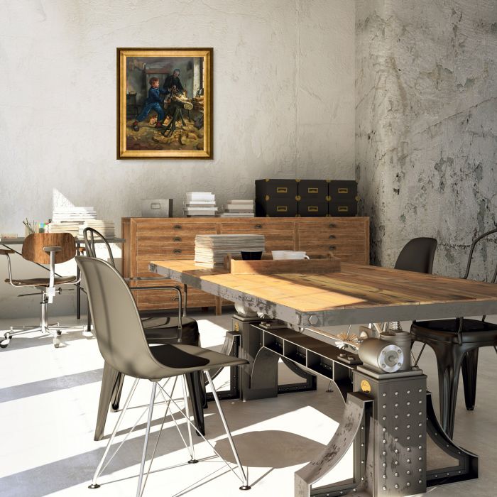 The Young Sabot Maker Pre-Framed - Athenian Gold Frame 20"X24"