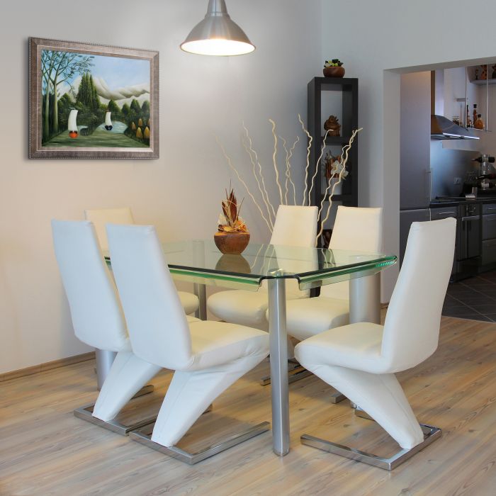 Banks of the Oise Pre-Framed - Veine D'Or Pewter Angled Frame 20