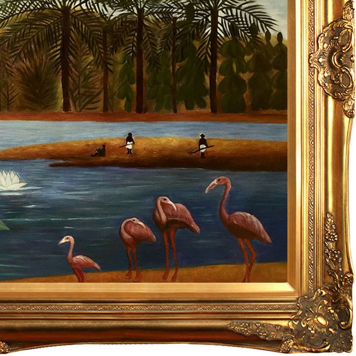 The Flamingoes Pre-Framed - Victorian Gold Frame 24"X36"