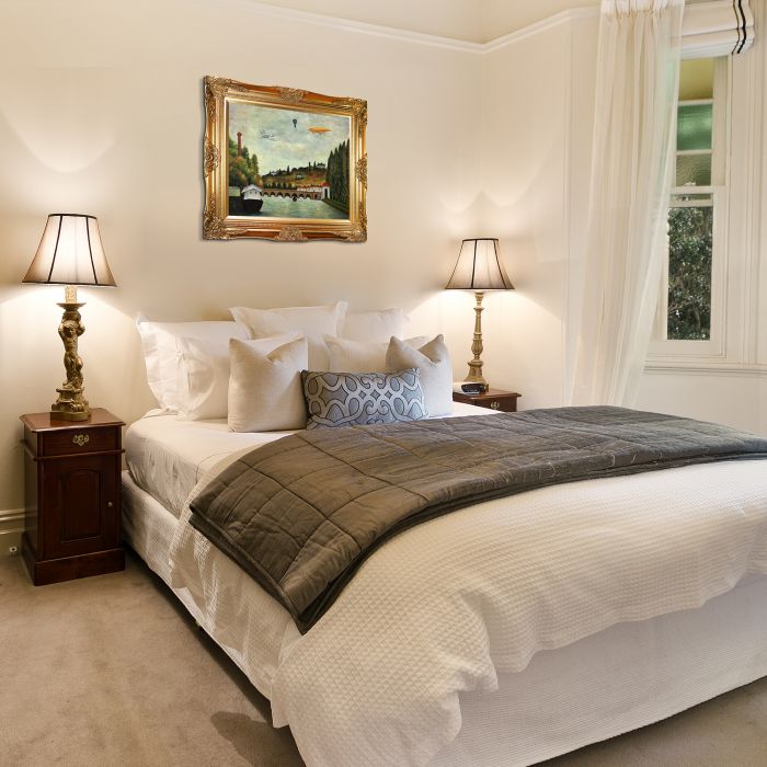 View of the Bridge in Sevres and the Hills of Clamart Pre-Framed - Victorian Gold Frame 20"X24"