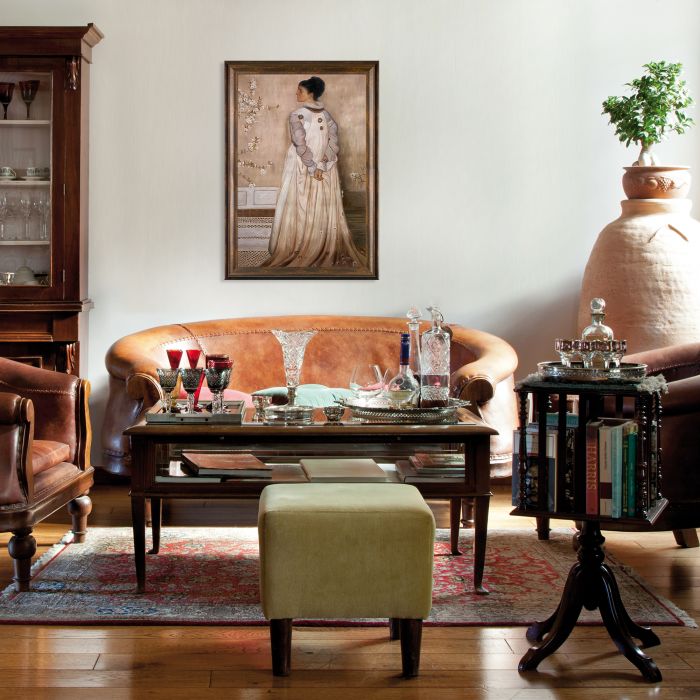 Symphony in Flesh Colour and Pink Pre-Framed - Modena Vintage 24" X 36"