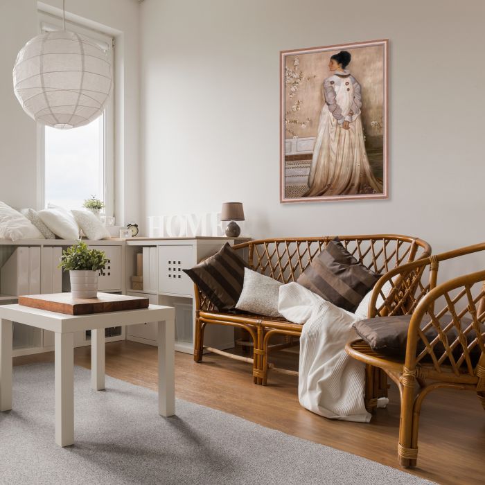 Symphony in Flesh Colour and Pink Pre-Framed - Rose Gold Classico Frame 24" X 36"