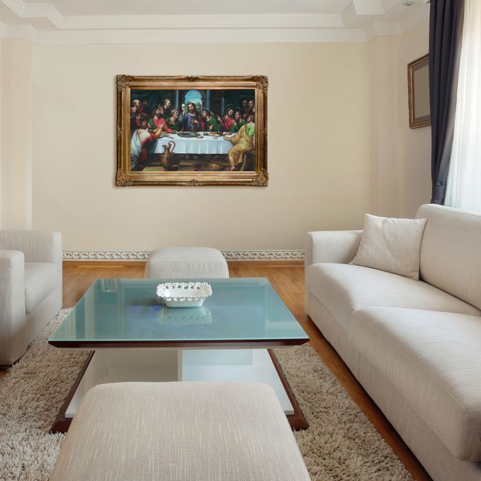 The Last Supper Pre-Framed - Renaissance Bronze Frame 24"X36"