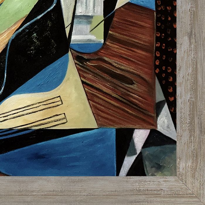 Cubist Still Life Pre-Framed - Metropolitan Pewter Frame 20" X 24"