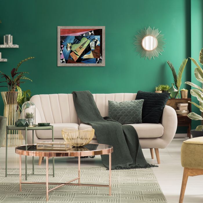 Cubist Still Life Pre-Framed - Metropolitan Pewter Frame 20" X 24"