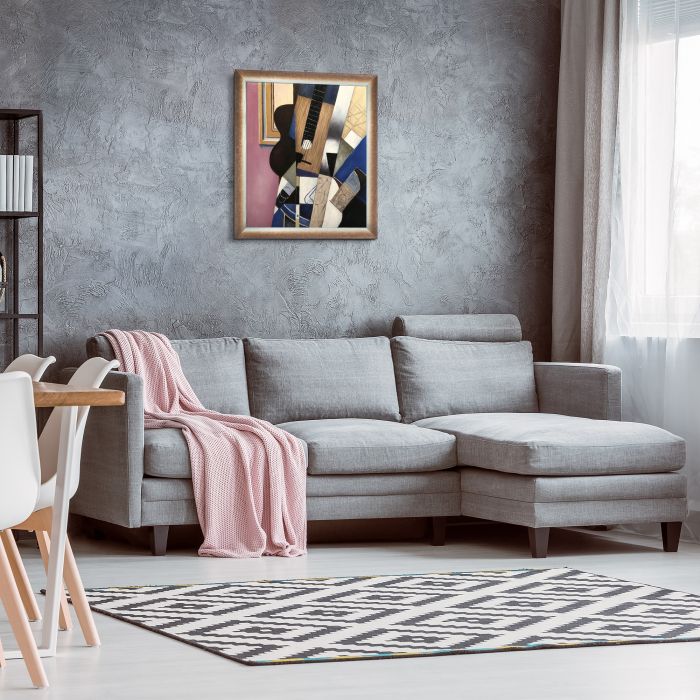 Guitar and Pipe Preframed - Spoleto Bronze 20" X 24"