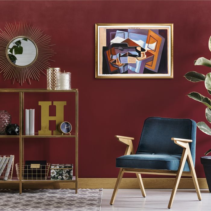 Le Canigou Pre-Framed - Gold Luminoso with Studio White Custom Stacked Frame 24" X 36"