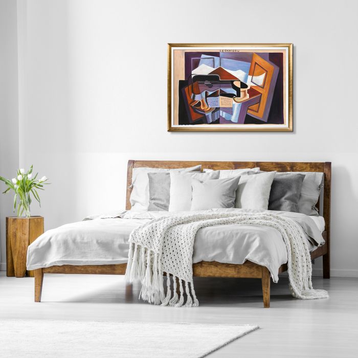 Le Canigou Pre-Framed - Gold Luminoso with Studio White Custom Stacked Frame 24" X 36"