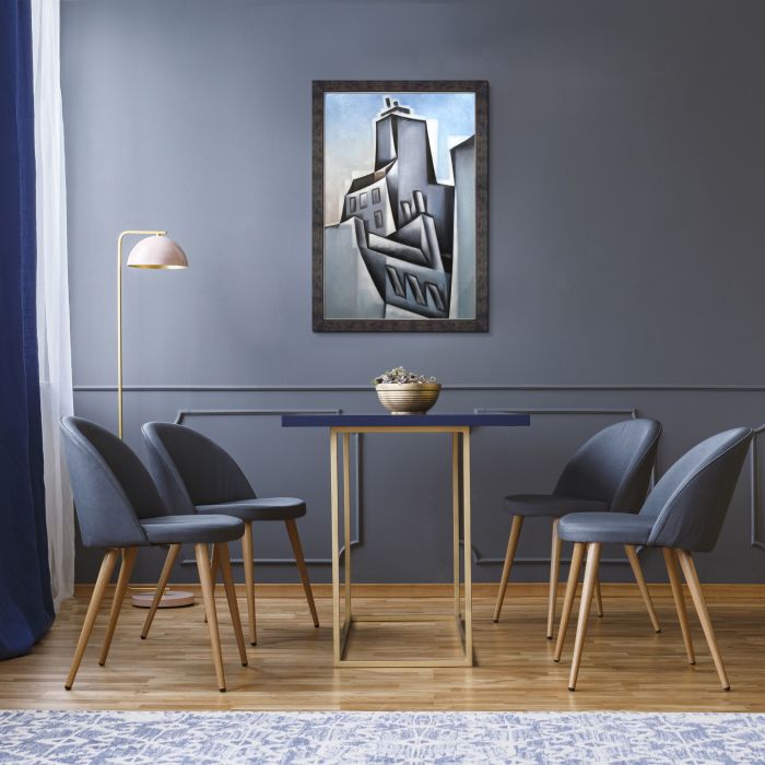 Maisons a Paris (Houses in Paris) Preframed - Suede Premier Frame 24"X36"