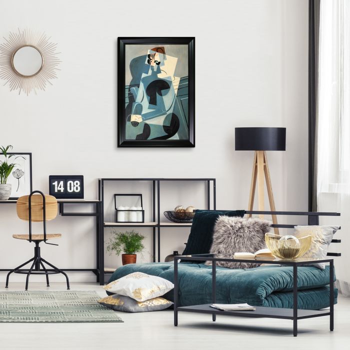 Portrait of Josette Gris Preframed - Black Matte Frame 24"X36"