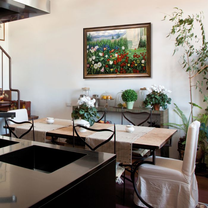 Flower Garden at Annisquam Pre-framed - Modena Vintage 24" X 36"