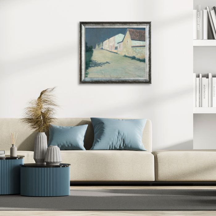 Evening in Giverny Pre-framed - Athenian Distressed Silver Frame 20"X24"