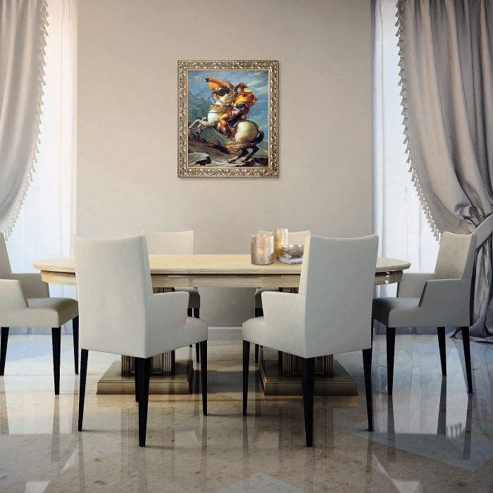 Napoleon Crossing the Alps, 1801 Pre-Framed - Rococo Silver 20"X24"