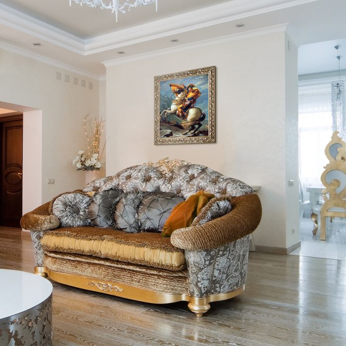 Napoleon Crossing the Alps, 1801 Pre-Framed - Rococo Silver 20"X24"