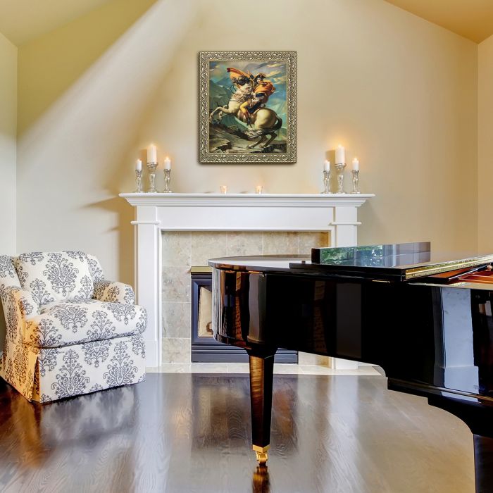 Napoleon Crossing the Alps, 1801 Pre-Framed - Rococo Silver 20"X24"