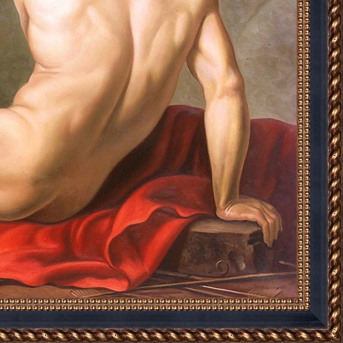 Patroclus, 1780 Pre-Framed - Verona Black and Gold Braid 24"X36"