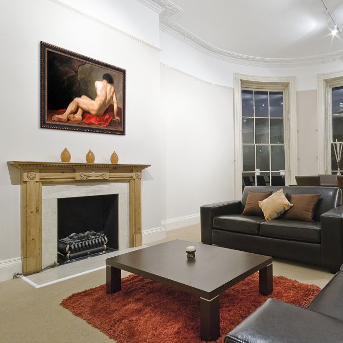 Patroclus, 1780 Pre-Framed - Verona Black and Gold Braid 24"X36"