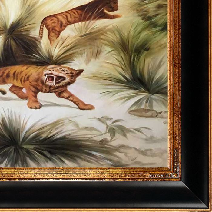 Flora and Fauna of the Plio-Pleistocene Quaternary Period Pre-Framed - Opulent Frame 24"X36"
