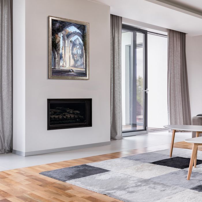 Tintern Abbey Pre-Framed - Versailles Silver Salon Frame 24" X 36"