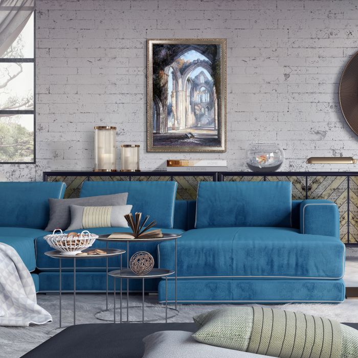 Tintern Abbey Pre-Framed - Versailles Silver Salon Frame 24" X 36"