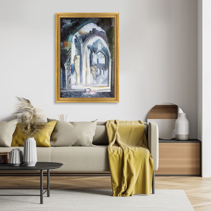 Tintern Abbey Pre-framed - Versailles Gold Queen Frame 24" X 36"