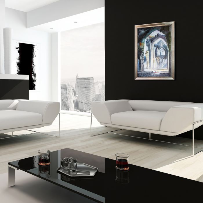 Tintern Abbey Pre-Framed - Champage Scoop with Swirl Lip Frame 24"X36"