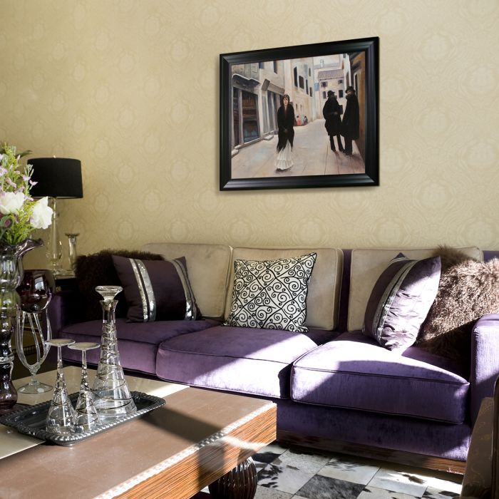 Street in Venice Pre-Framed - Black Matte Frame 20"X24"