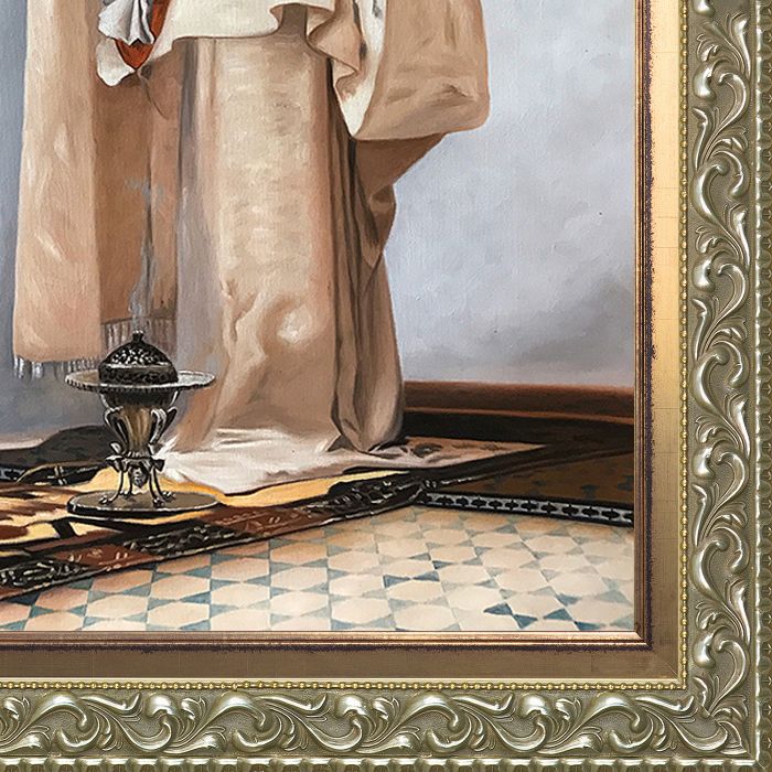 Smoke of Ambergris, 1880 Pre-framed - Rococo Silver and Piccino Luminoso Custom Stacked Frame 24" X 36"