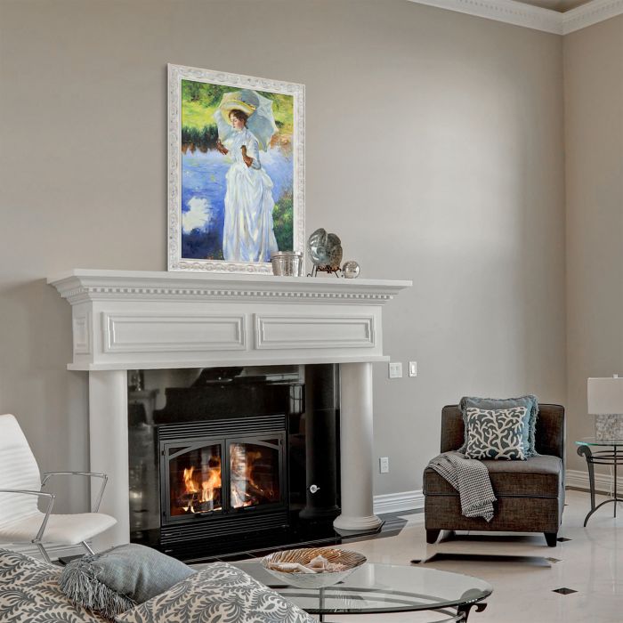 Morning Walk Pre-Framed - Brimfield Cottage White Frame 24" X 36"