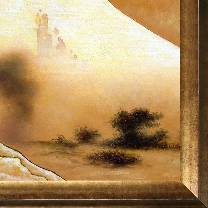 The Dragon of Smoke Escaping from Mt Fuji Pre-Framed - Athenian Gold Frame 24"X36"