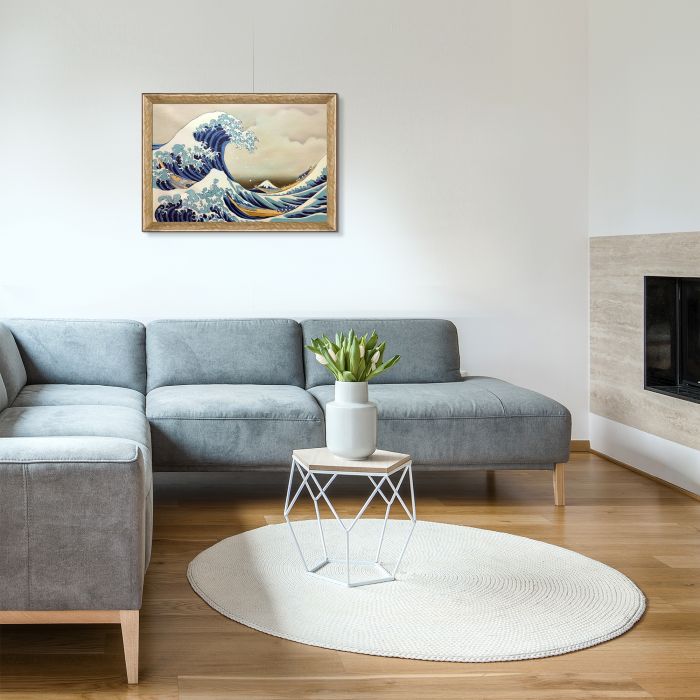 The Great Wave off Kanagawa Pre-Framed - Gold Luna Frame 24"X36"