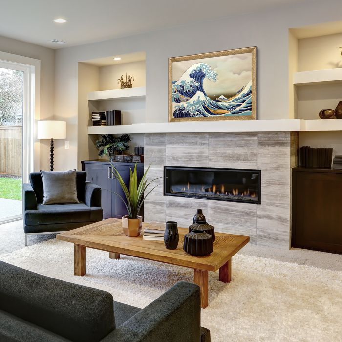 The Great Wave off Kanagawa Pre-Framed - Gold Luna Frame 24"X36"