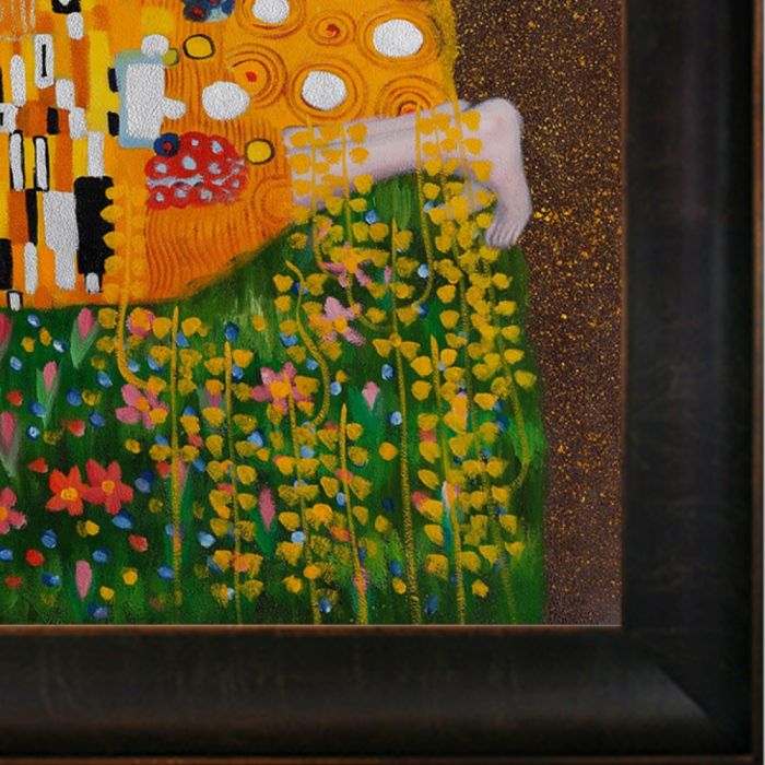 The Kiss (Full view) Pre-Framed - Veine D'Or Bronze Scoop Frame 24"X36"