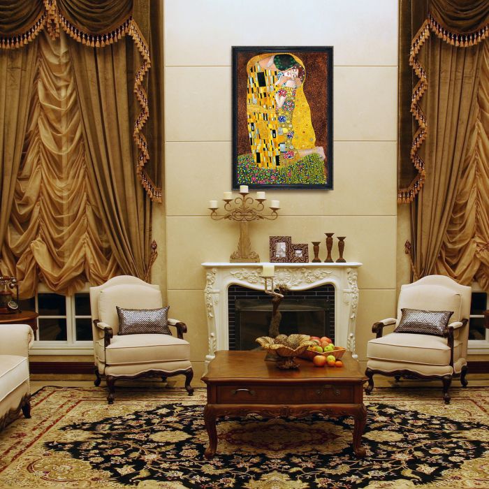 The Kiss (Full View) Pre-Framed - La Scala Frame 24"X36"