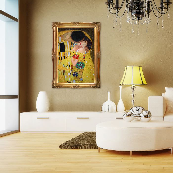 The Kiss Pre-Framed - Victorian Gold Frame 24"X36"