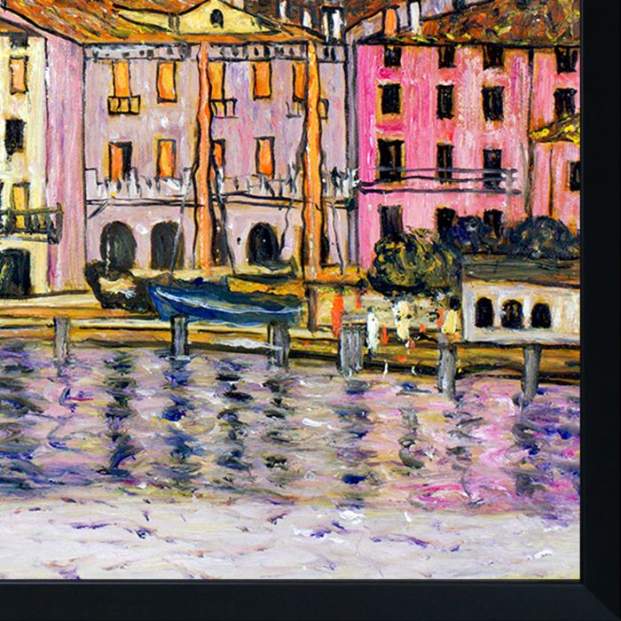 Malcesine on Lake Garda,1913 Pre-framed - Studio Black Wood Frame 24"X24"