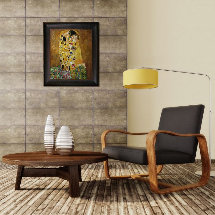 The Kiss (Full View) Pre-Framed - Veine D'Or Bronze Scoop Frame 20"X24"