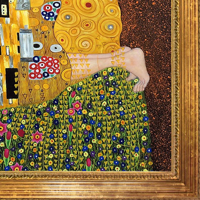 The Kiss (Full View) Pre-Framed - Vienna Gold Leaf Frame 30"X40"