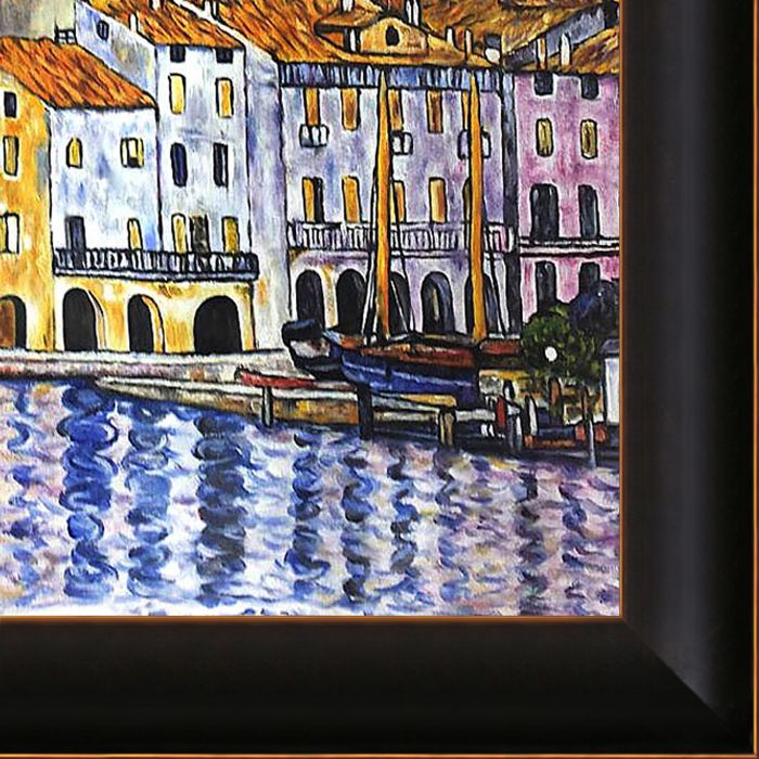 Malcesine on Lake Garda Pre-Framed - Veine D'Or Bronze Scoop Frame 24"X36"