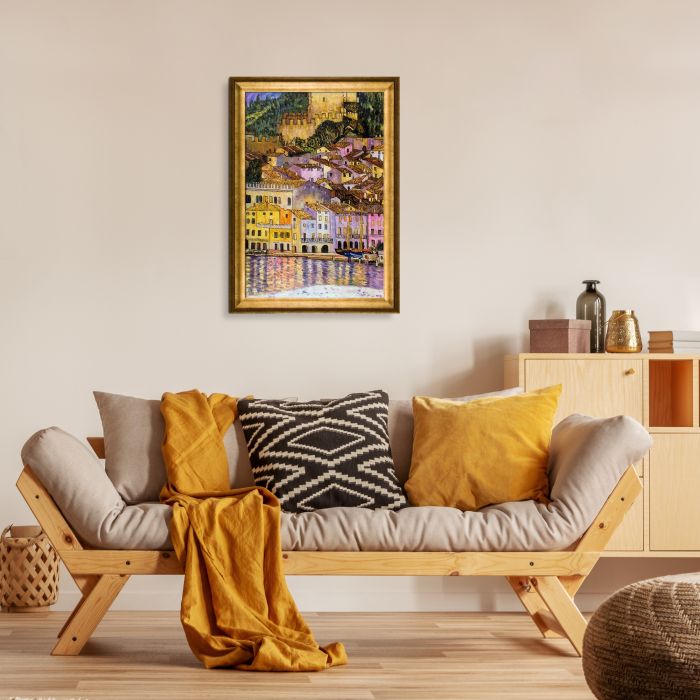 Malcesine on Lake Garda Pre-Framed - Athenian Gold Frame 24"X36"