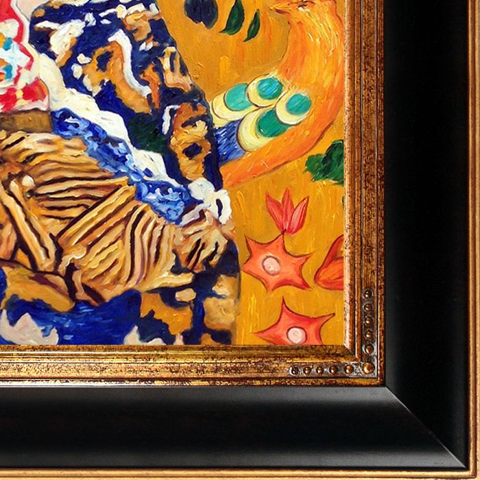 Signora con Ventaglio Interpretation Pre-Framed - Opulent Frame 20"X24"