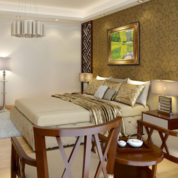 Schonbrunn Park Pre-Framed - Regency Gold Frame 20"X24"