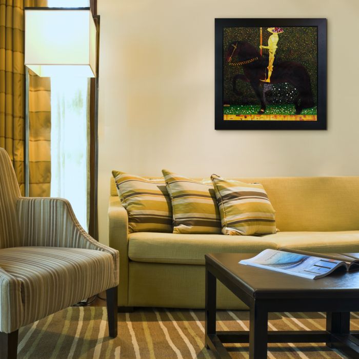 The Golden Knight Pre-Framed - New Age Black Frame 24"X24"