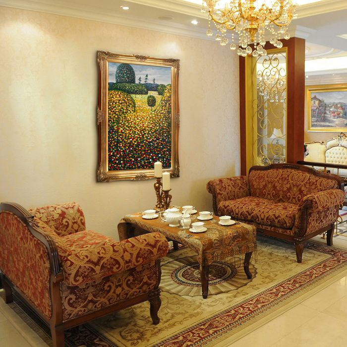 Poppy Field Pre-Framed - Victorian Gold Frame 24"X36"